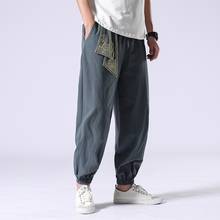 Plus Size Cotton Linen Harem Pants Mens Jogger Pants New Male Retro Track Pants Hip Hop Chinese Traditional Trousers KK3258 2024 - buy cheap