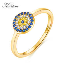 Женское кольцо с голубым кристаллом KALETINE, серебро 925 пробы 2024 - купить недорого