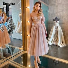 Booma-vestido de baile le com glitter rosa, roupa meio do ombro, festa de casamento, linha a 2024 - compre barato