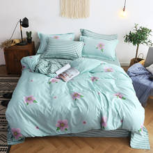 Cartoon Blue Flower Print  symbol Bedding Sets 3/4pcs Children's Boy Girl And Adult Bed Linings Duvet Cover Bed Sheet Pillowcase 2024 - buy cheap