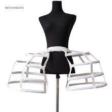 Cosplay Fish-bone Underskirt Petticoat Crinoline Satin Womens Hollow Lolita Dress Short Bilateral Birdcage Crinoline Slips 2024 - buy cheap