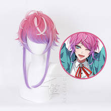 DRB Hypnosis Mic Division Rap Battle Amemura Ramuda Cosplay Pink Purple Gradient Heat Resistant Synthetic Hair + Free Wig Cap 2024 - buy cheap