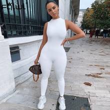 FQLWL Streetwear White Black Ladies Long Bodycon Jumpsuit Women Sleeveless Skinny Summer Sexy Rompers Womens Jumpsuit Female 2024 - buy cheap