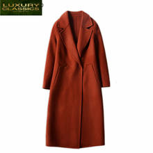 Casaco de inverno feminino, roupa coreana, 2021 lã, casaco feminino elegante, longo, de lã, vintage, para moças, 100% 2024 - compre barato