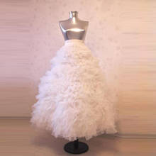 Real Image Formal Ruffle Puffy Long Wedding Zipper Style Tulle Skirt For Bridal White Women Tulle Skirt Faldas Mujer Saias 2020 2024 - buy cheap