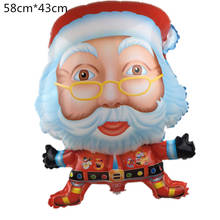 58*43cm óculos de natal idosos balão da folha de alumínio natal festa suprimentos decoração festiva fábrica 2024 - compre barato