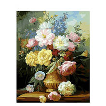 Flowers Acrylic Printed Canvas 11CT Cross Stitch Kit Embroidery DMC Threads Hobby Knitting Craft Needlework Sales  Jewelry 2024 - buy cheap