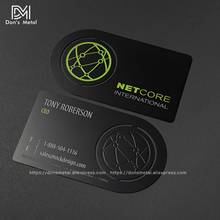 High-end stainless steel business card custom hollow metal card black business card design and production 2024 - buy cheap
