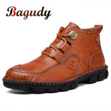 Autumn Winter Leather Men Boots Waterproof Non-slip Italy Man Moccasins Comfortable Motorcycle Boots Men's shoes Plus Size 38-48 2024 - buy cheap