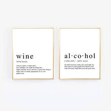 Funny Canvas Painting Alcohol And Wine Definition Quote Posters Prints Bedroom Black White Wall Art Kitchen Home Decor No Frame 2024 - buy cheap