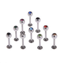 10Pcs Bulk Stainless Steel Lip Chin Labret Ring Bar Stud Tragus Ball Body Piercing пирсинг 2024 - buy cheap