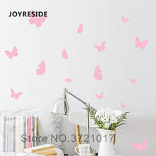 Joybre adesivo de parede de borboletas, para quartos de garotas, arte em vinil, decalques de parede, conjunto de borboletas com padrão, adesivos de parede wm200 2024 - compre barato