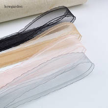 Kewgarden-Cinta de velo de gasa con borde Irregular para la nieve, 25mm, 1 ", cinta hecha a mano, accesorios para lazos para el cabello, correas de embalaje de 5 metros 2024 - compra barato
