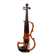 Violín eléctrico avanzado de alta calidad 4/4 hecho a mano, violín de arte Visual laminado de madera de cebra con estuche, cuerdas de colofonia de arco 2024 - compra barato