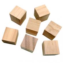 40x Wooden Blocks Cubes Embellishments for Kids Creative Crafts DIY 20mm 2024 - buy cheap