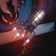 Us/uk/eu/au Plug Steampunk Rockets Lamp Punk Style Lights Metal Desktop Decor Ornaments Wall Decoration Light Led Light Lamp 2024 - buy cheap