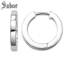 Creole Hinged Hoop Earrings 2020 New Hot Fashion Jewelry Classic Round silver color Gift For Women thomas 2024 - buy cheap