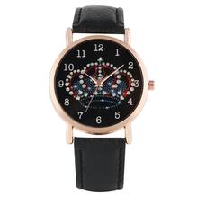 Women's Premium Leather Strap Quartz Watch Classic Quartz Analog Watches for Ladies Crown Pattern Dial Wristwatch for Female 2024 - buy cheap