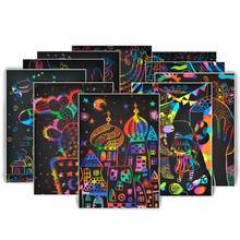 Волшебная Радуга, набор бумажных карт для рисования царапин, красочная картина от царапин, детская книга для граффити, творческие детские игрушки ручной работы «сделай сам» 2024 - купить недорого