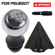 Leather Gear Shift Knob Gaiter Boot Cover Case For Peugeot 106 206 306 406 107 207 307 407 301 308 2008 3008 Chrome 5 6 Speed 2024 - buy cheap