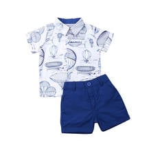 Toddler Baby Boys Clothes Set Children Gentleman Outfit Formal Suit Short Sleeve Shirt Top+Shorts Boys Summer Clothing 2pcs 1-6T 2024 - buy cheap