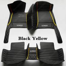 Alfombrillas de cuero para coche, cubierta de alfombra negra y amarilla para Toyota Yaris C-HR EV Tacoma FJ Cruiser Sienna Alphard Previa Sequoia 2024 - compra barato