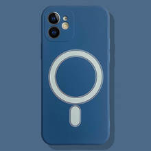 Luxo ímã anel caso para iphone 12 mini 11 pro max 12pro x xs xr 7 8 plus se 2020 silicone líquido capa acessórios 2024 - compre barato
