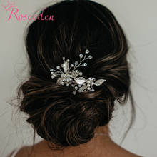 Роскошные женские заколки для волос ручной работы с цветочными листьями и птичками, свадебные украшения для волос невесты, бесплатная доставка RE610 2024 - купить недорого