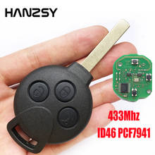 HANZSY 3 Button PCF7941 433Mhz Smart Key for Mercedes Benz MB Smart City 451 Fortwo Forfour Car Remote Key Uncut blade 2024 - buy cheap