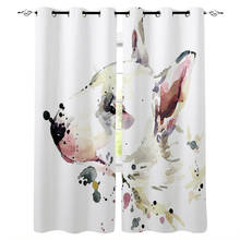 Bull Terrier Puppy Curtains Kitchen Decor Items Window Curtains for Living Room Bedroom Curtain Panel 2024 - buy cheap