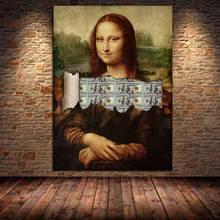Graffiti Mona Lisa Money Canvas Painting Funny Posters and Prints Wall Art Pictures Abstract for Living Room Home Decor Unframed 2024 - buy cheap