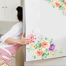 Красочные цветы 3D наклейки на стену красивые пионы наклейки на холодильник гардероб Туалет Ванная комната украшения ПВХ наклейки на стену клей 2024 - купить недорого