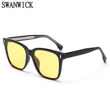 Swanwick TR90 big frame polarized sunglasses for men colored sun glasses women acetate yellow black fashion style beach Summer 2024 - buy cheap