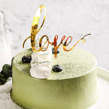 Love Wedding Acrylic Cake Topper Gold Hand Writing Valentine's Day Cake Topper for Wedding Valentine's Day Party Cake Decoration 2024 - buy cheap