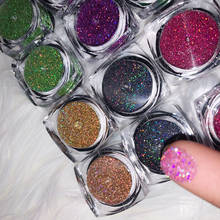 18Jars/Lot 0.2mm Holographic Nail Art Powder Laser Glitter Dust Ultra Fine DIY Chrome Pigment Sparkly Shinny Colorful Powder RD# 2024 - buy cheap