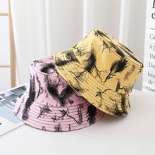 New Fashion Graffiti Bucket Hats Cotton Summer Cap For Women Outdoor Street Printing Sunscreen Sun Hat Panama Cap 2024 - buy cheap