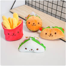 LLavero de peluche de 7 a 9cm para decoración de mochila, colgante de comida de perro caliente, hamburguesa, sándwich, regalo de Navidad 2024 - compra barato