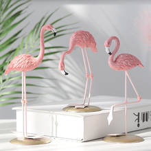 Nordic Pink Flamingo Figure Home Decor Resin Decorative Flamingo Ornament Living Room Office Garden Home Decoration Accessories 2024 - buy cheap