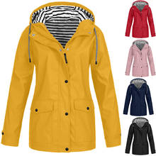 Женские куртки, зимнее пальто, куртка, Женский однотонный дождевик для улицы, водонепроницаемый дождевик с капюшоном, легкая ветровка #40 2024 - купить недорого