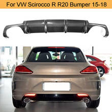 Carbon Fiber Rear Diffuser For Volkswagen VW Scirocco R R20 Bumper 2015 - 2018 Rear Bumper Lip Spoiler Dual Exhaust 4 Outlet 2024 - buy cheap