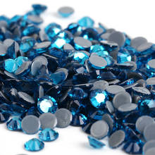 Ss6, ss10,ss16,ss20,ss30 zircon azul dmc ferro em strass/cristal de fixação quente strass strass costura & tecido pedras de vestuário 2024 - compre barato