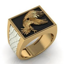 FFLACELL 2020 Новое модное простое Золотое двухцветное Открытое кольцо в стиле панк с орлом и крыльями для мужчин и женщин ювелирное изделие в подарок 2024 - купить недорого