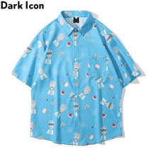 Dark Icon Light Weight Thin Material Hawaiian Shirt Men Summer Polo Shirt Man 2024 - buy cheap