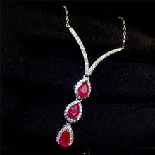 Pulseiras de rubi naturais, joias finas de prata esterlina 925 para mulheres, estilo simples, pulseiras com corrente 2024 - compre barato
