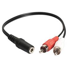 3.5mm 1/8'' Stereo Female To 2 Male RCA Jack Adapter Aux Audio Y Cable Splitter 2024 - buy cheap