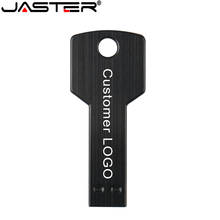 JASTER USB 2.0 customer LOGO keychian metal key shape flash drive Memory stick pendrive 4GB 8GB 16GB 32GB 64GB USB creative gift 2024 - buy cheap