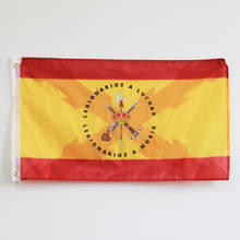 Espanha bandeira com a cruz de borgonha com o escudo da legião e o lema 150x90cm banner 100d poliéster latão ilhós 2024 - compre barato