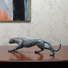 Estatua China moderna y lujosa de leopardo, escultura abstracta de pantera de resina de la suerte, decoración de vida salvaje, adorno artesanal de regalo, 48cm 2024 - compra barato