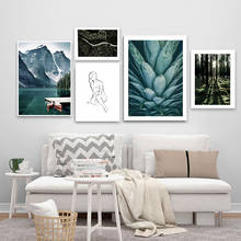 Scandinavian Poster Lake Nature Forest Landscape Nordic Style Wall Art Canvas Print Painting Living Room Decoration Pictures 2024 - buy cheap