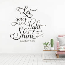 Let your Light Shine Matthew 5:16 Wall Sticker Inspirational Scripture Bible Verse Wall Decal for Home Bedroom Decor Use C886 2024 - buy cheap